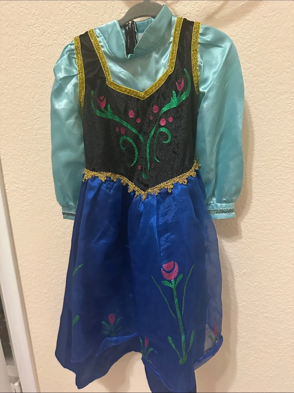 Girls Pink and Blue Princess Anna Costume Dress